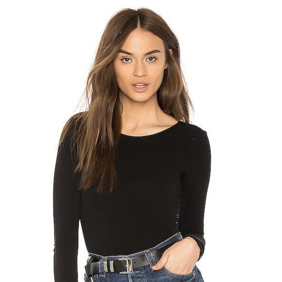 Commando KT022 Bodysuit Women's One size Black Nylon Solid Comfort Scoop Back - Picture 2 of 3